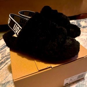 UGG Women’s Fluff Yeah Fuzz Sugar Slides Black Size 5